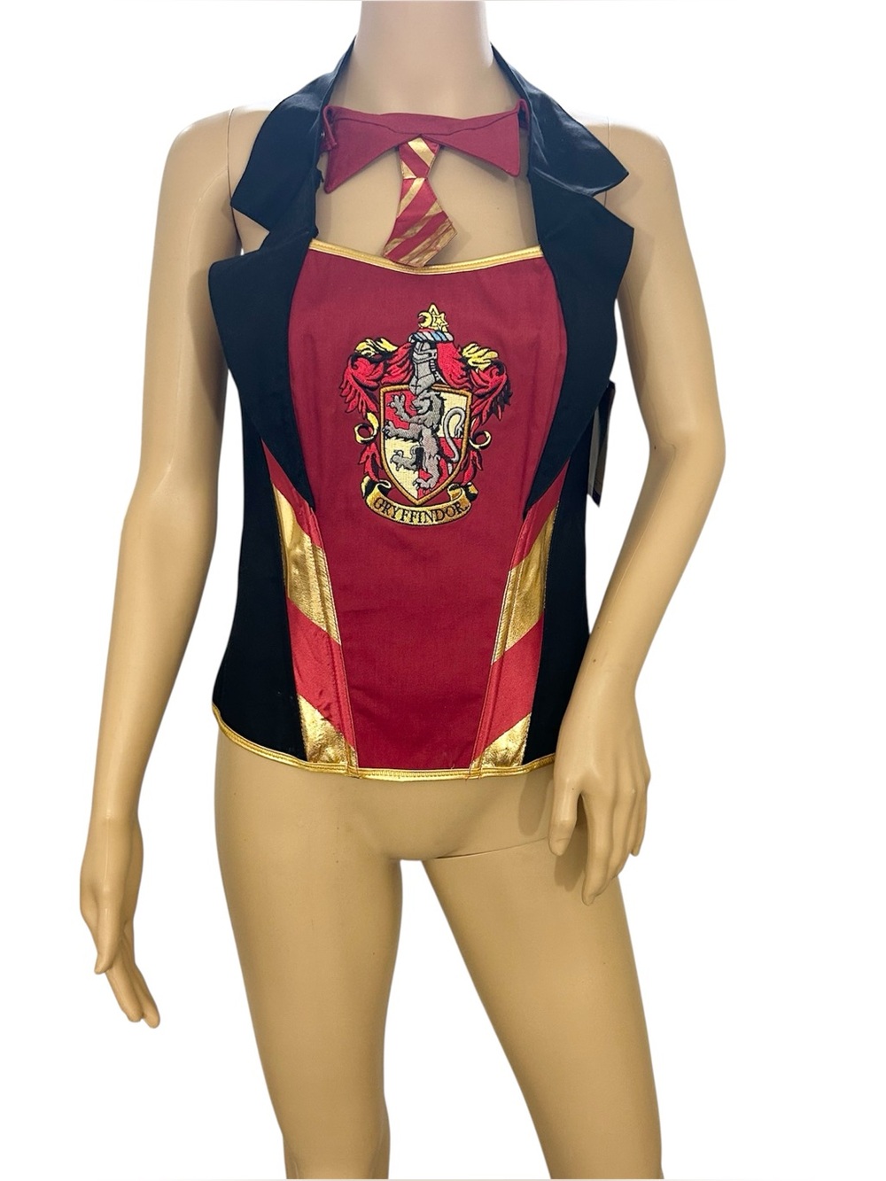 NWT Harry Potter Junior L/XL Gryffindor Hot Corset Vest Top Tie Costume Cosplay